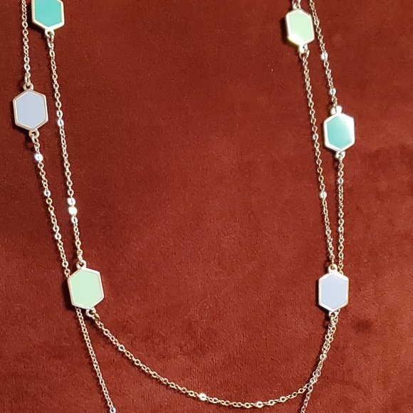 Charming Charlie Silver Tone Necklace Layered 38" - Picture 5 of 5